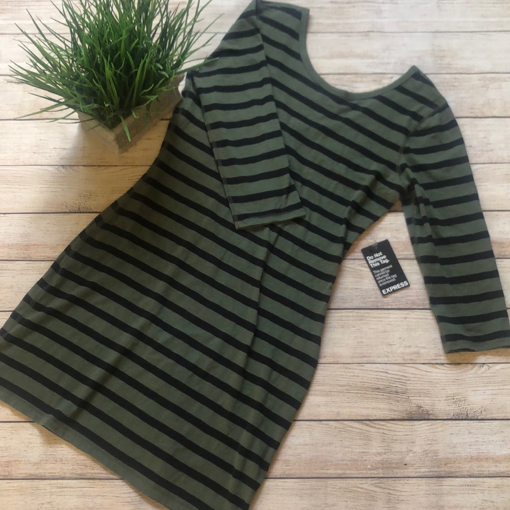 NWT Express Striped Mini Dress L